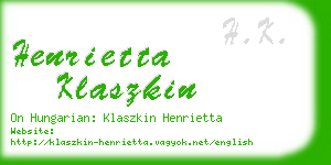 henrietta klaszkin business card